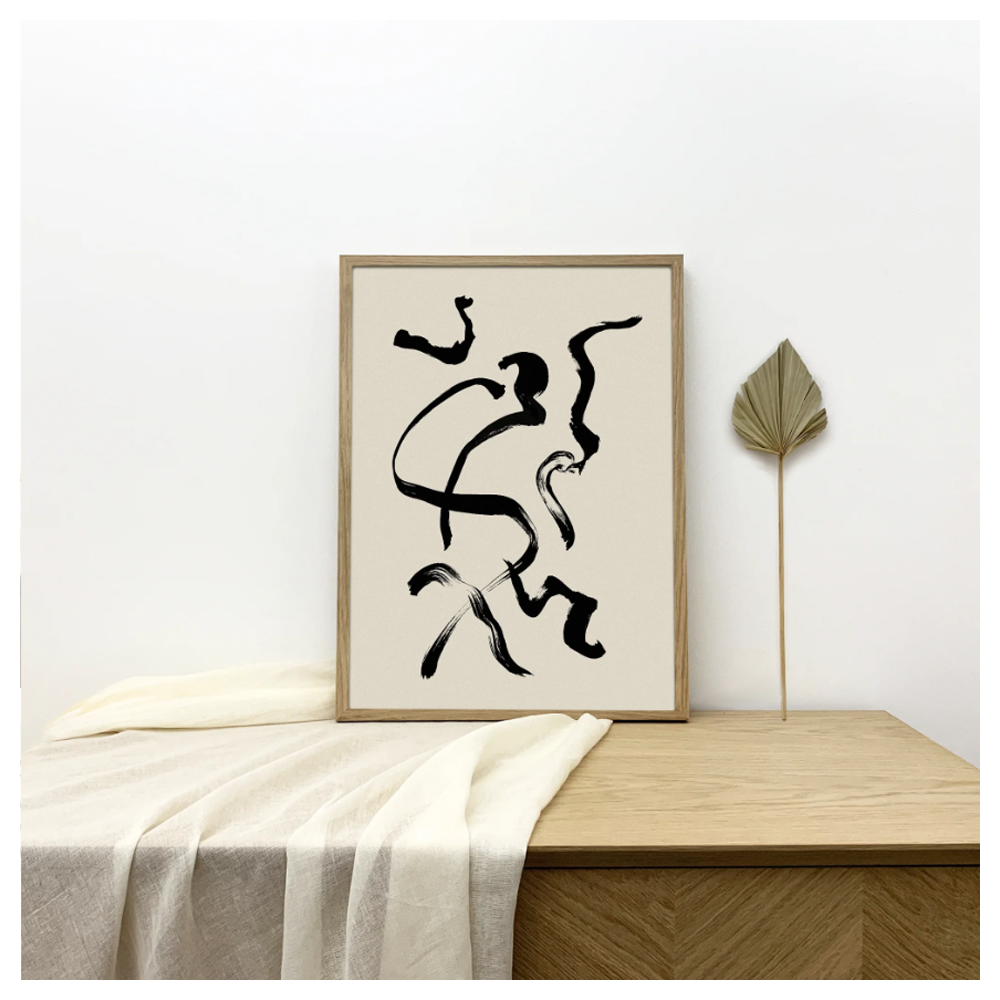 Matere 'Brush Dance' Screenprinted A3 Wall Print